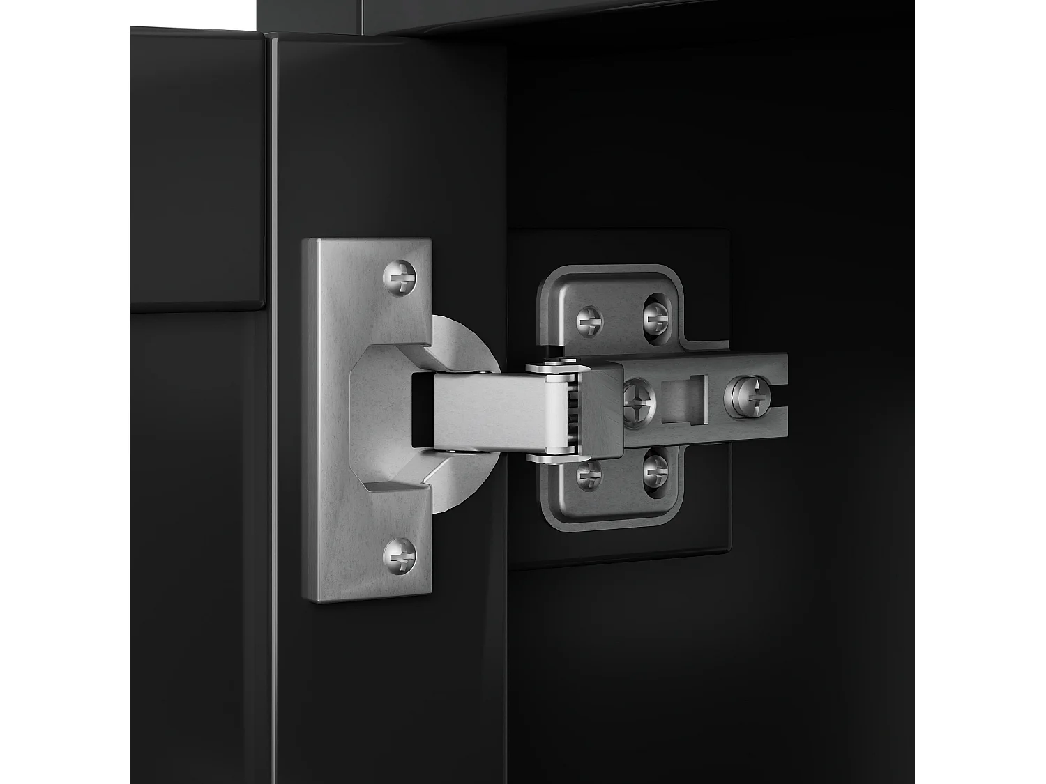 Meuble simple vasque en céramique posé au sol - 73 x 45.5 x 83.5 cm - avec tiroirs + portes - Céramique + MDF - noir (Robinet non inclus)