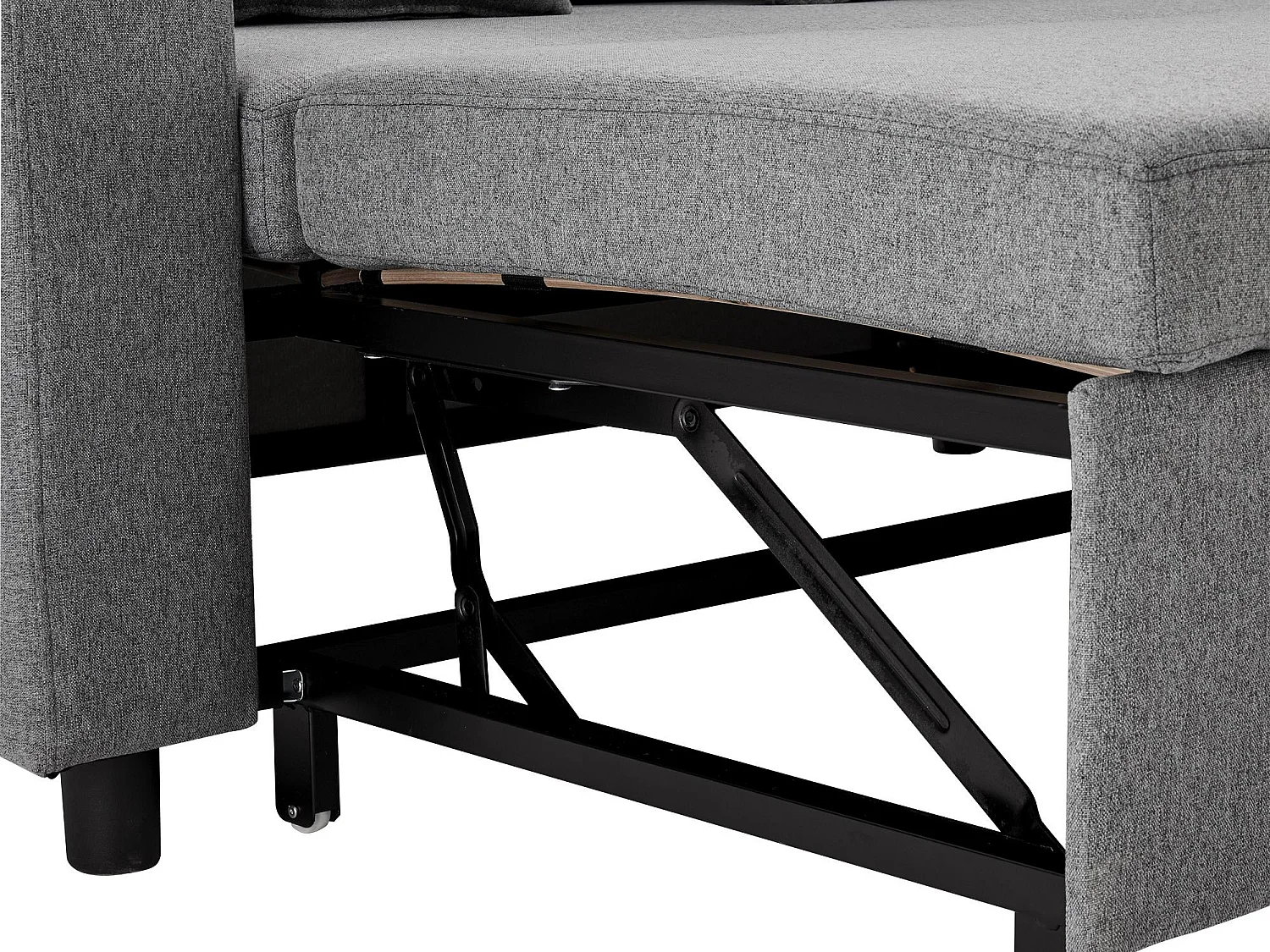 Fusio 1.0 - Canapé d’Angle 3 Places Convertible + Rangement - Tissu Lin - Idéal Studio, Lit d’Appoint Spacieux