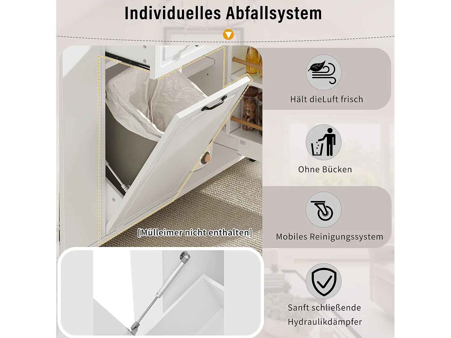 Uitschuifbaar keukeneiland op wielen - 120 x 40/70 x 91,5 cm - met 2 lades + deuren - MDF - wit + naturel