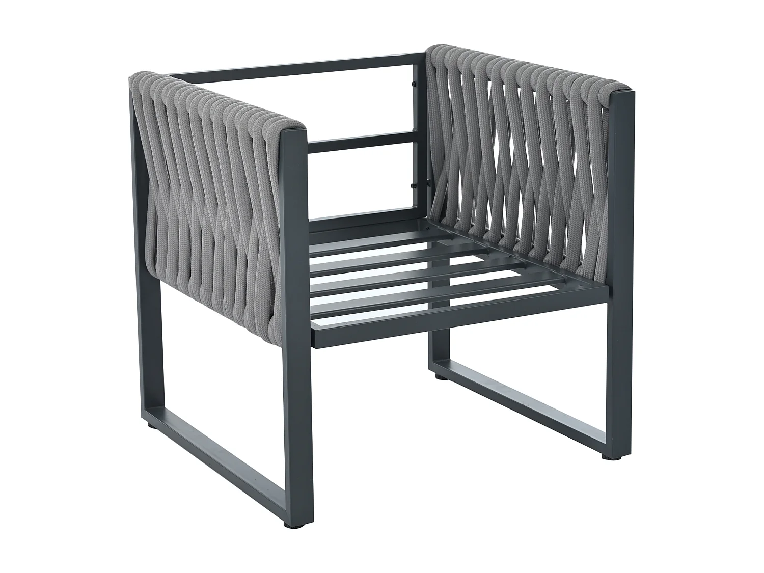 Set di mobili da giardino da 10 posti - struttura in metallo - con cuscini + 2 tavoli + 4 poltrone + 2 divani - metallo - grigio