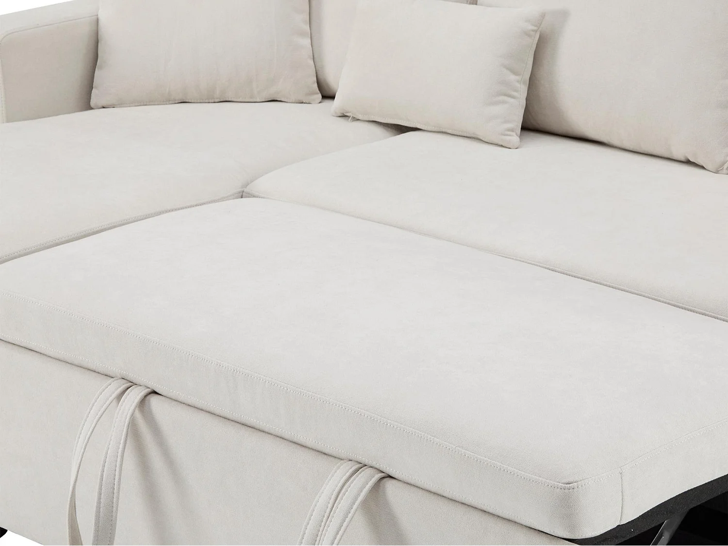 Clavio - Canapé Convertible 3 Places d’Angle – Rangement, USB, Tissu Flanelle – Idéal pour Studio/Appartement