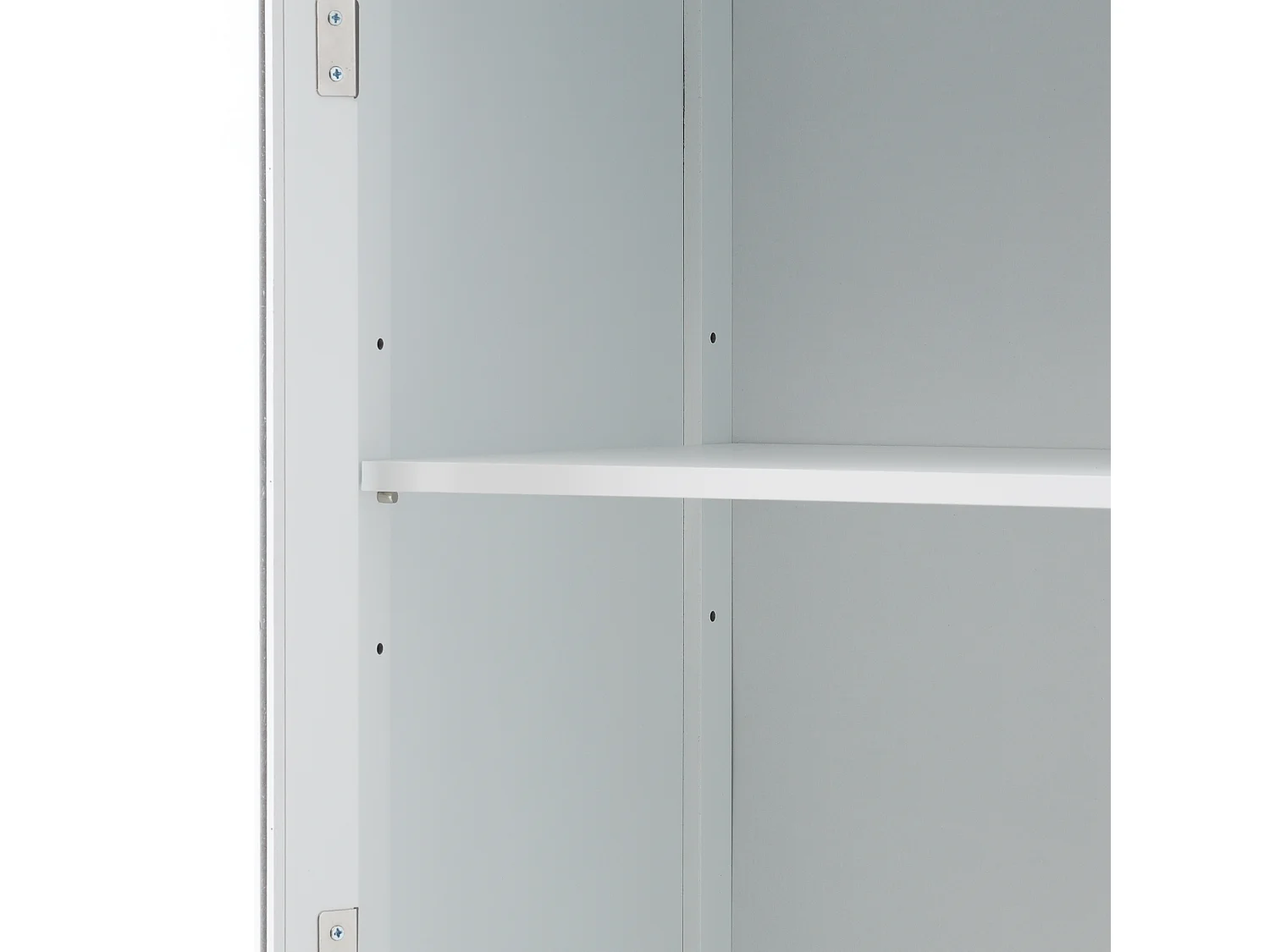 Meuble de salle de bain -  45 x 36 x 160 cm - avec 1 portes vitrées + 2 tiroirs + 2 placards - MDF + verre - blanc