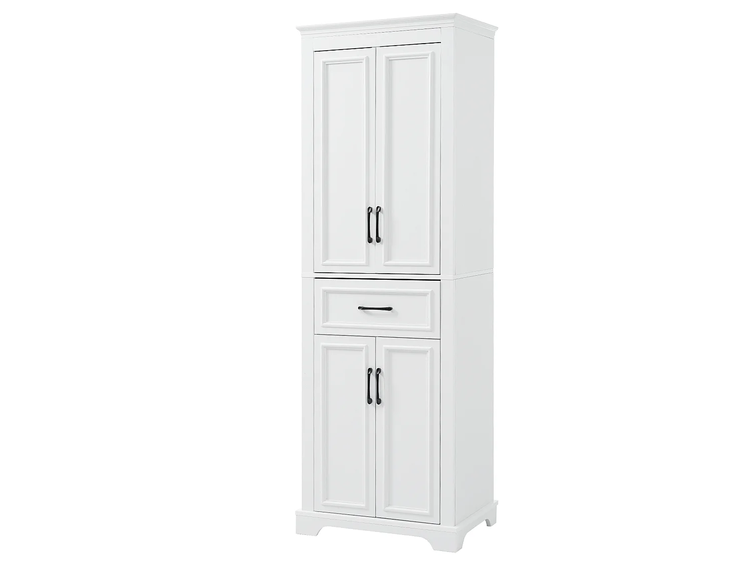 Colonne de salle de bain laquée - 60 x 40 x 180 cm - avec 1 tiroir + 4 portes - MDF - blanc