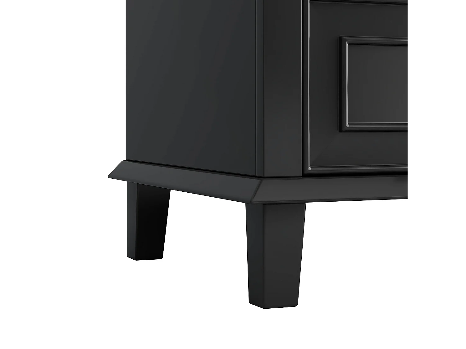 Meuble simple vasque en céramique intégrée - 73 x 46 x 87 cm - avec 1 tiroir + 2 portes - céramique + MDF - noir