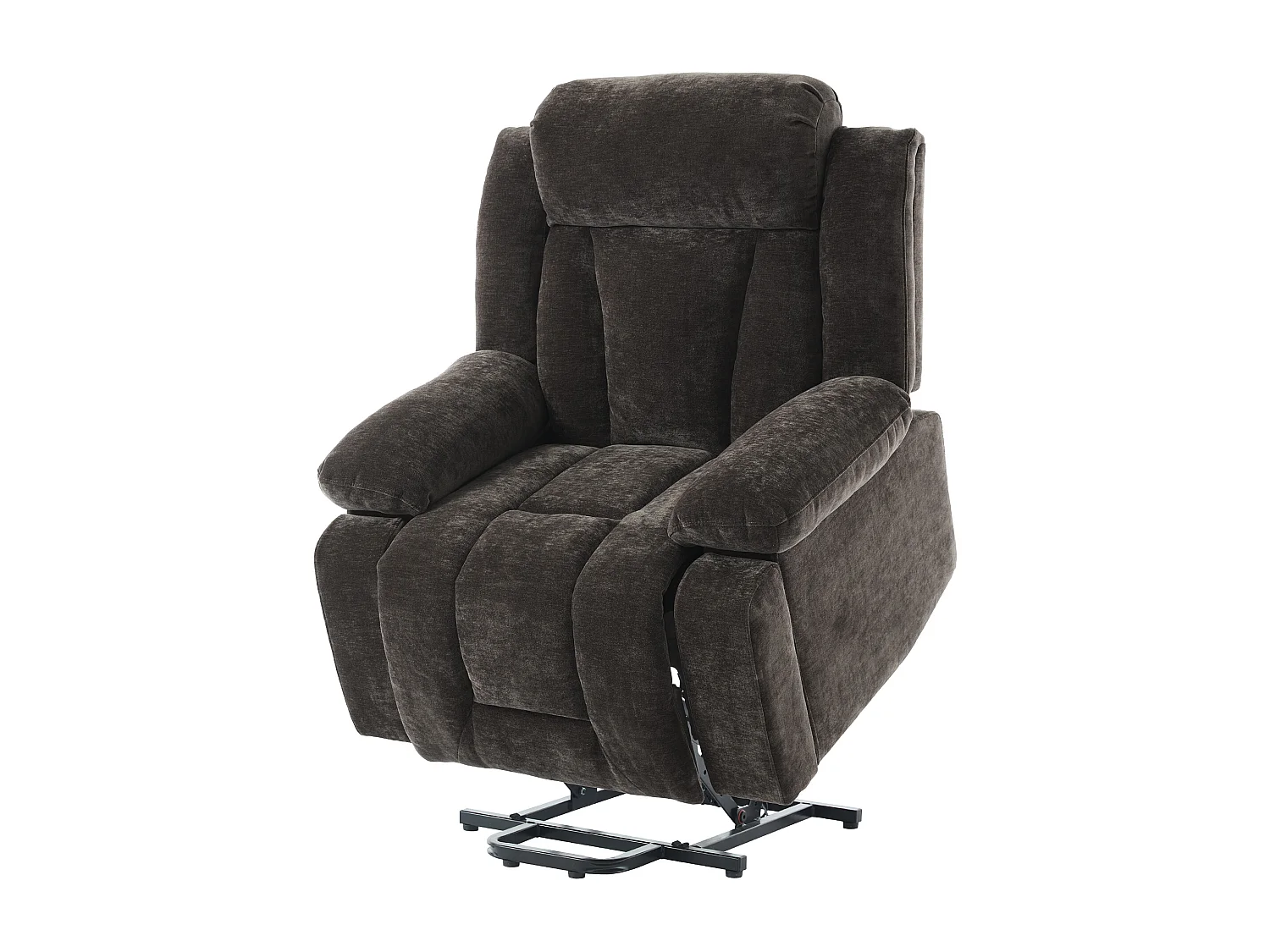 Fotel masujący elektryczny - 95 x 94 x 107 cm - z 8-punktowym masażem + funkcją podgrzewania i podnoszenia - materiałowy - szary