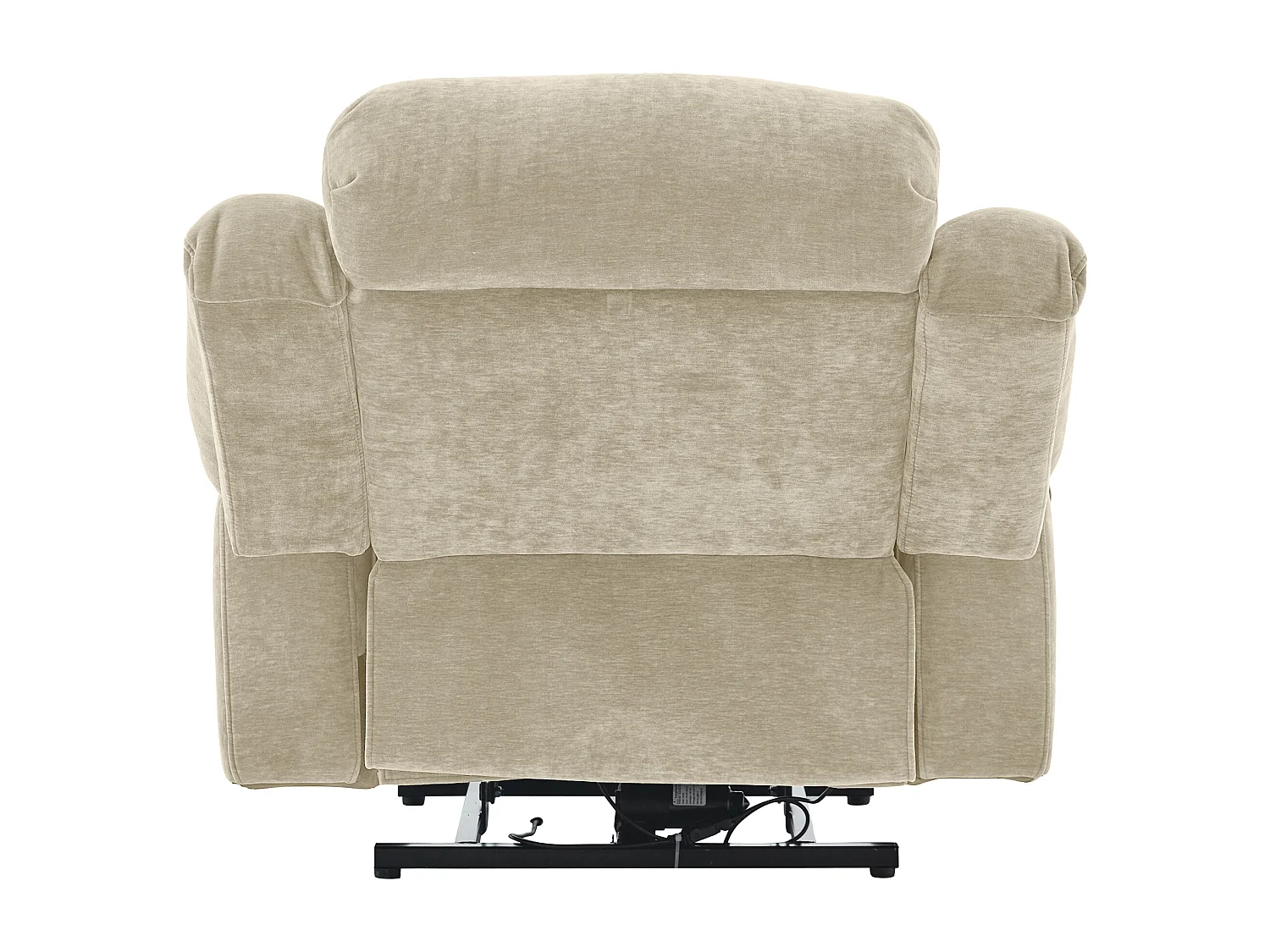 Fotel masujący elektryczny - 95 x 94 x 107 cm - z 8-punktowym masażem + funkcją podgrzewania i podnoszenia - materiałowy - beżowy