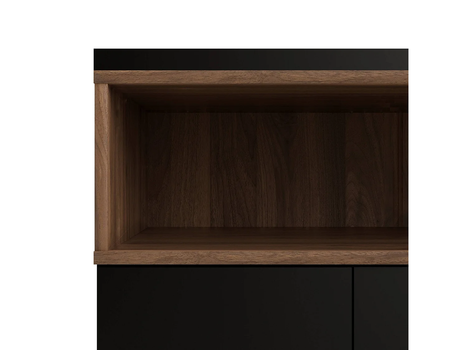 Buffet Dsardin, Buffet du salon, Commode de salon, Garde-manger de cuisine, 176x48 h90 cm, Noir et Noyer