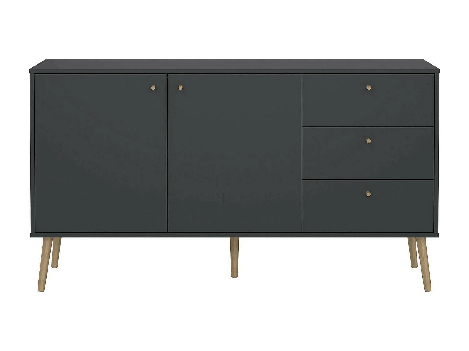 Buffet Dsann, Buffet du salon, Commode de salon, Garde-manger de cuisine, 147x39 h82 cm, Gris