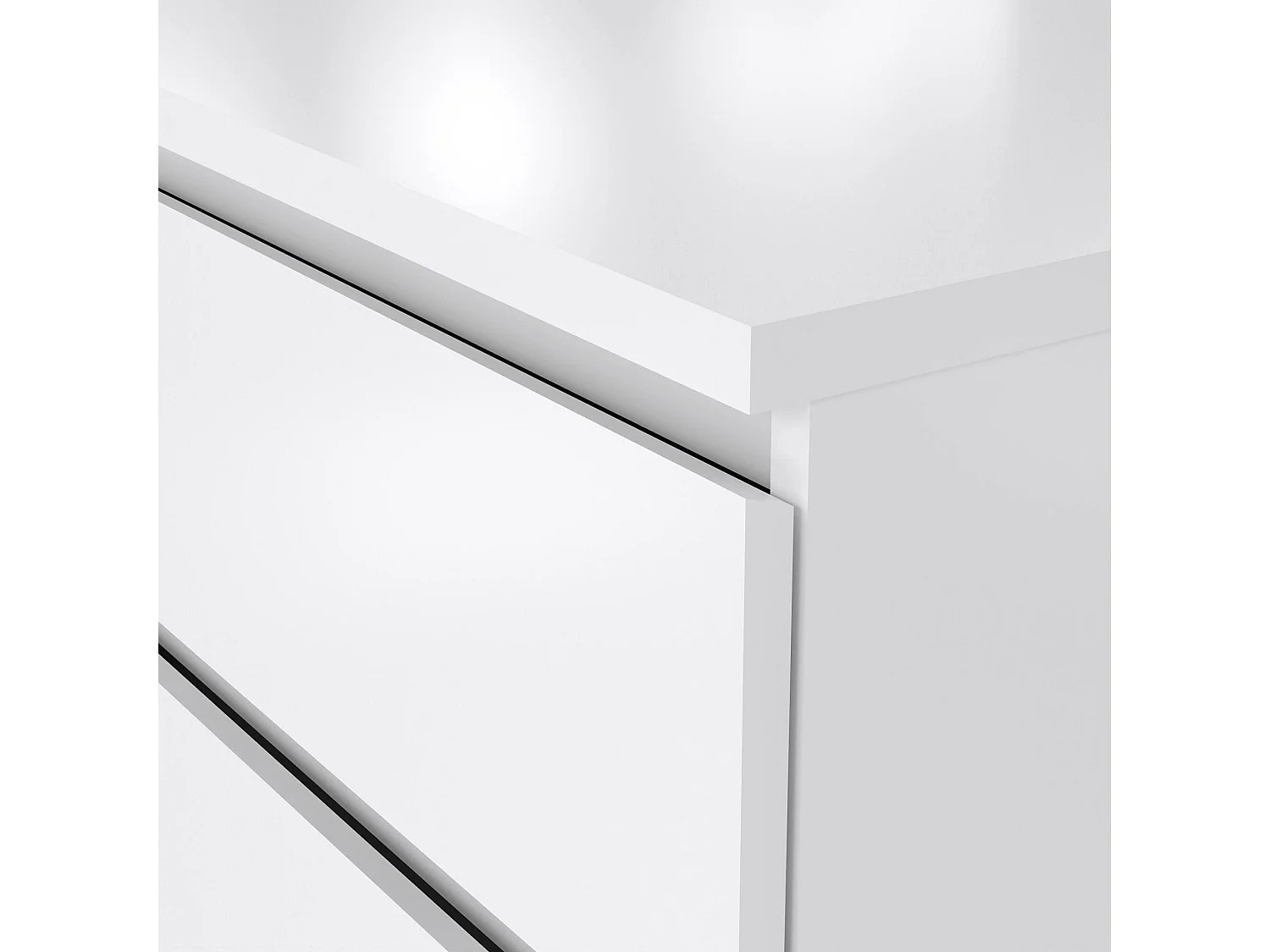 Aparador Dsaurin, Bufé de salón, Aparador de salón, Despensa de cocina, 154x50 h68 cm, Blanco