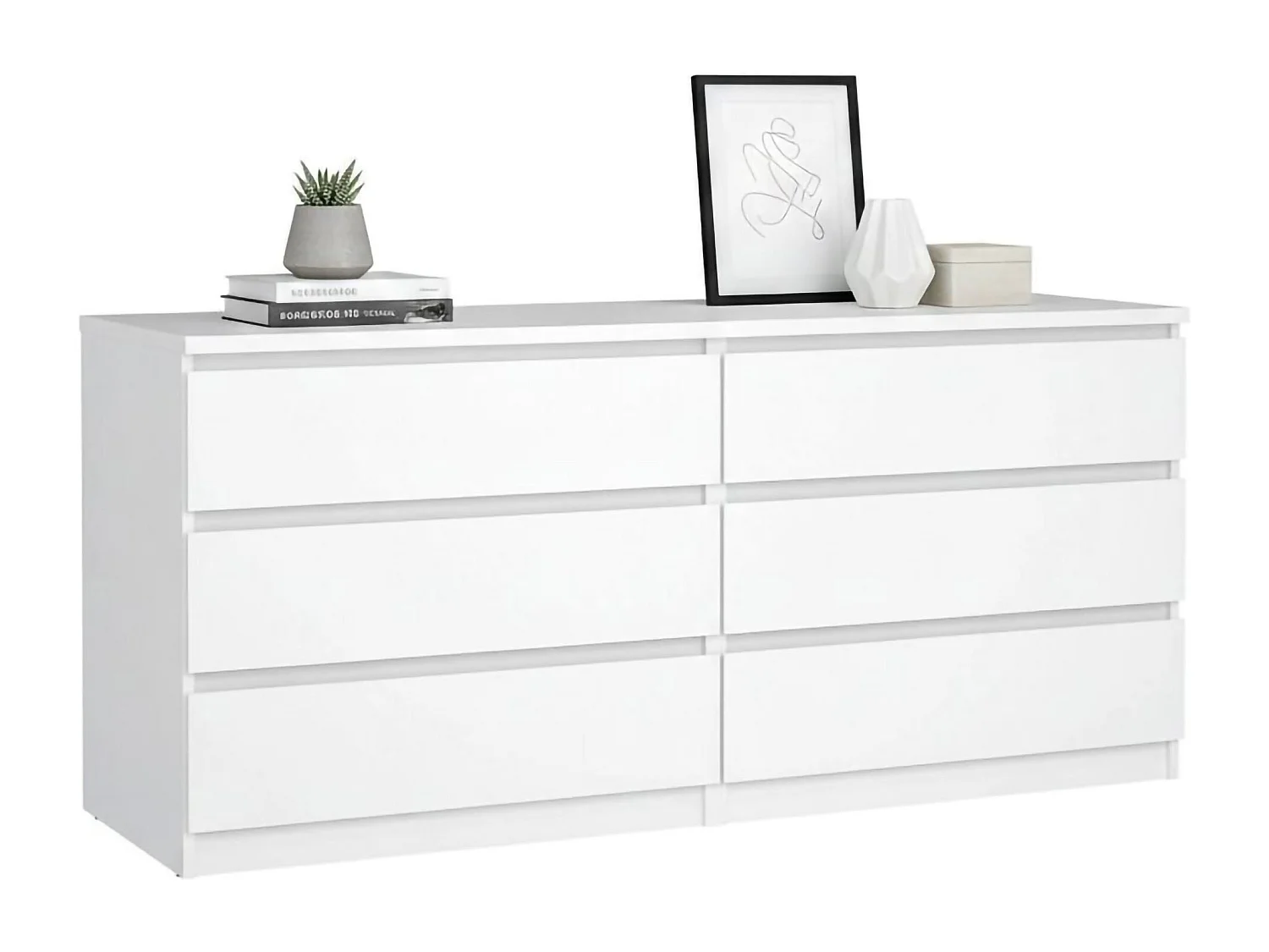 Dsaurin dressoir, Woonkamerbuffet, Woonkamerdressoir, Keukenkast, 154x50 h68 cm, Wit