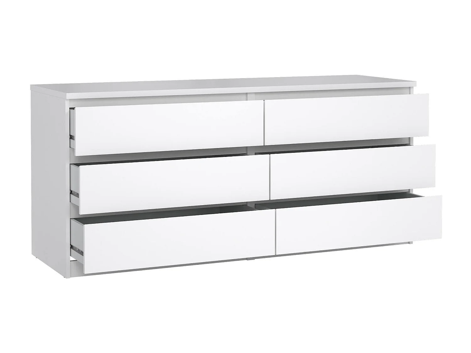 Dsaurin dressoir, Woonkamerbuffet, Woonkamerdressoir, Keukenkast, 154x50 h68 cm, Wit