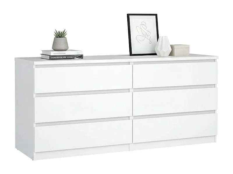 Aparador Dsaurin, Buffet de sala, Aparador de sala, Despensa de cozinha, 154x50 h68 cm, Branco