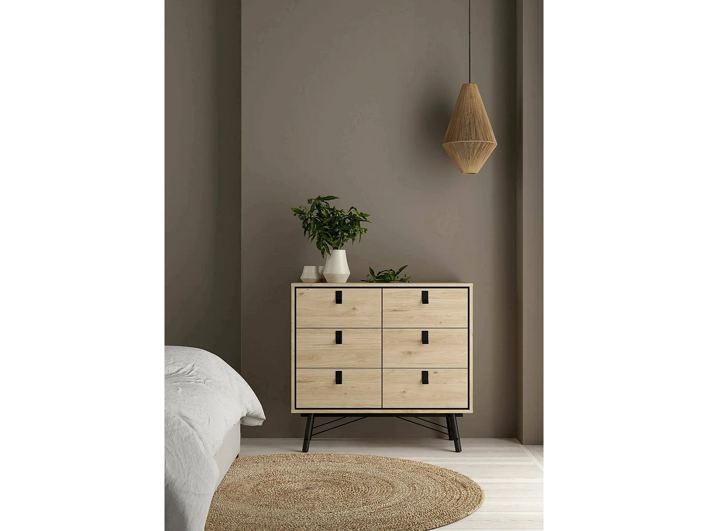 Aparador Drossitt, Buffet de sala, Aparador de sala, Despensa de cozinha, 102x40 h95 cm, Carvalho