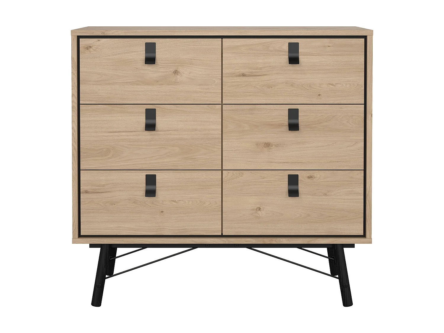 Buffet Drossitt, Buffet du salon, Commode de salon, Garde-manger de cuisine, 102x40 h95 cm, Chêne clair