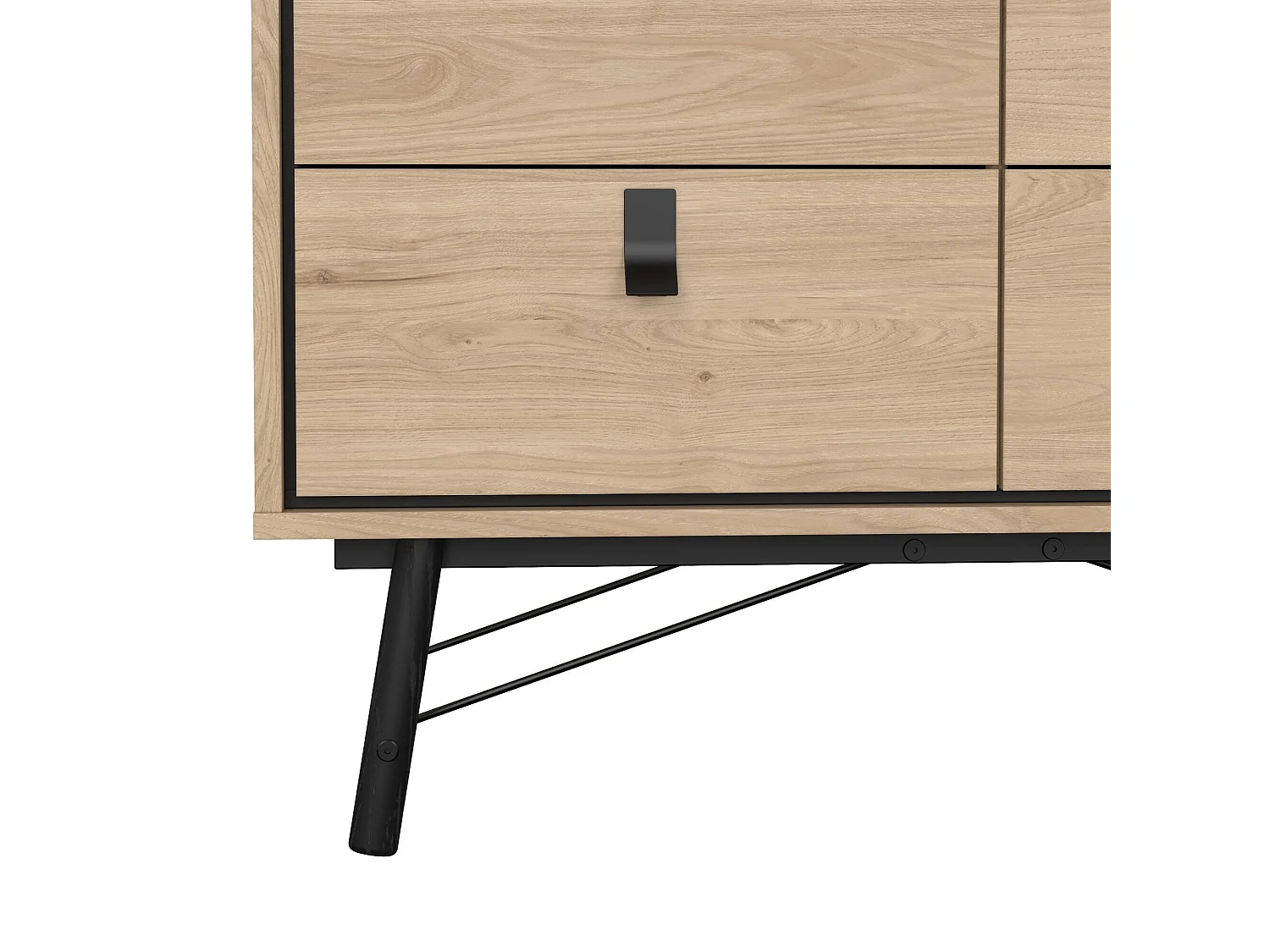 Buffet Drossitt, Buffet du salon, Commode de salon, Garde-manger de cuisine, 102x40 h95 cm, Chêne clair