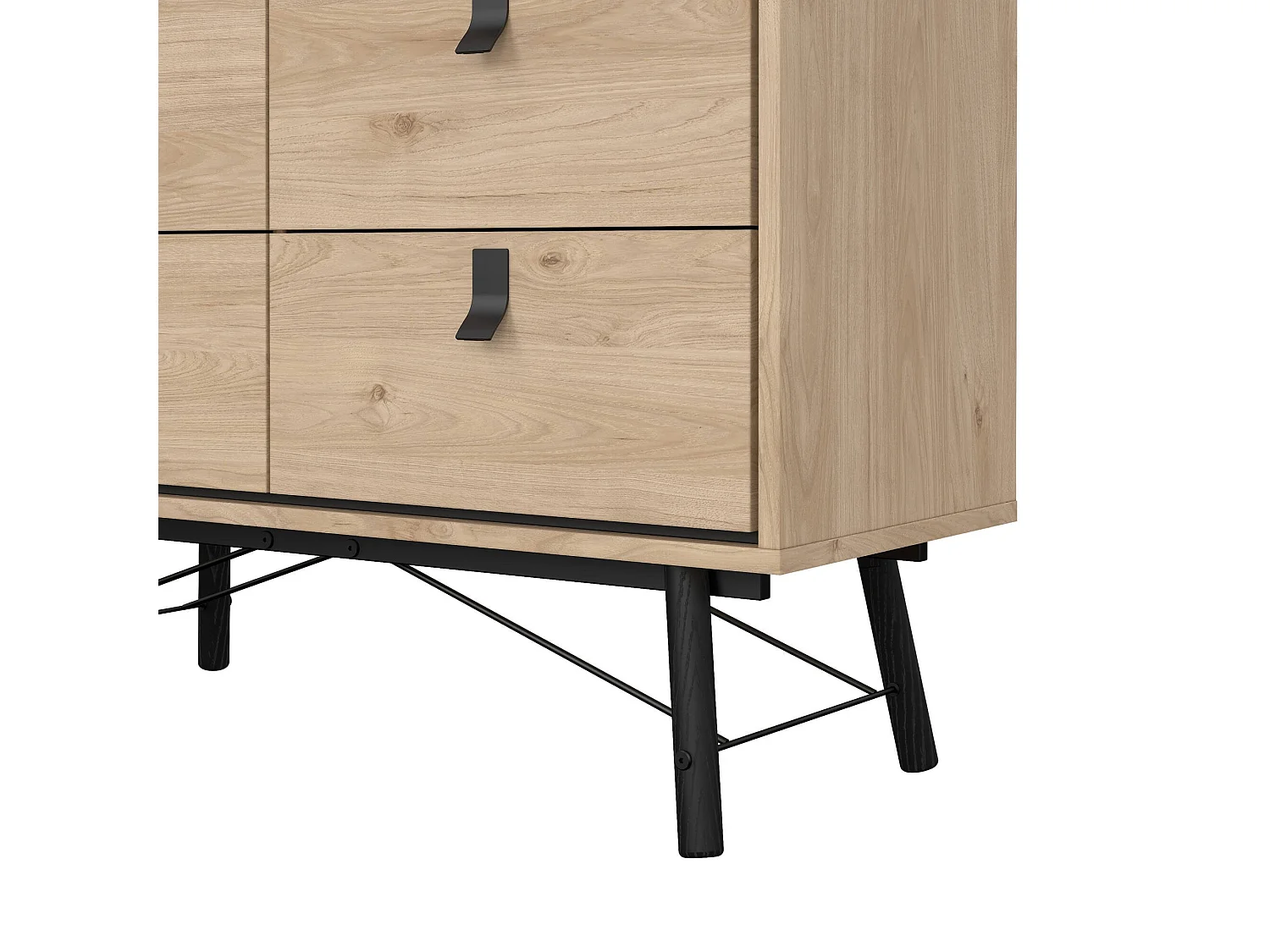 Buffet Drossitt, Buffet du salon, Commode de salon, Garde-manger de cuisine, 102x40 h95 cm, Chêne clair
