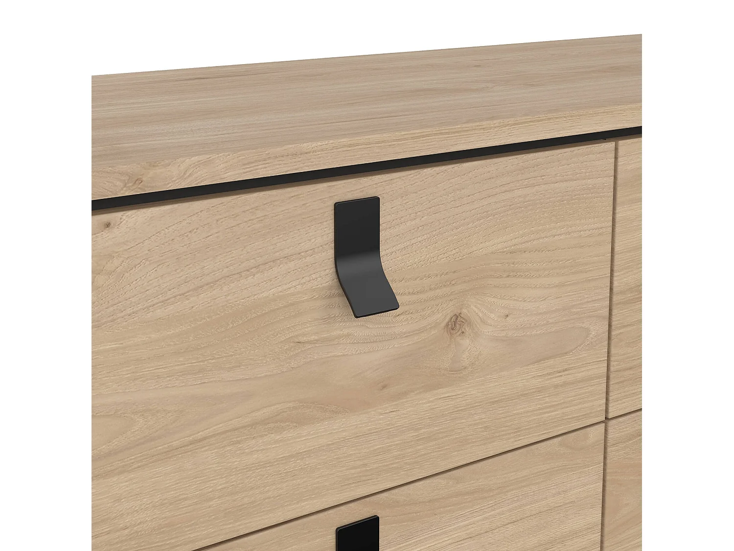 Buffet Drossitt, Buffet du salon, Commode de salon, Garde-manger de cuisine, 102x40 h95 cm, Chêne clair