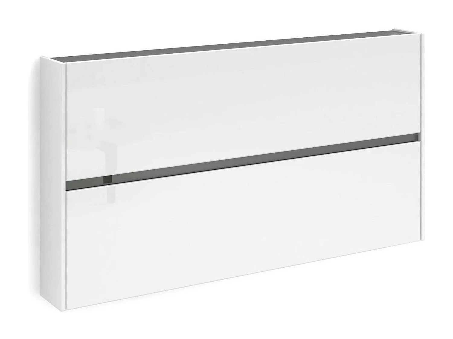 Sapateira Dantonucc, Sapateira, Armário de entrada multiuso, Sapateira, Made in Italy, 160x19h85 cm, Branco brilhante