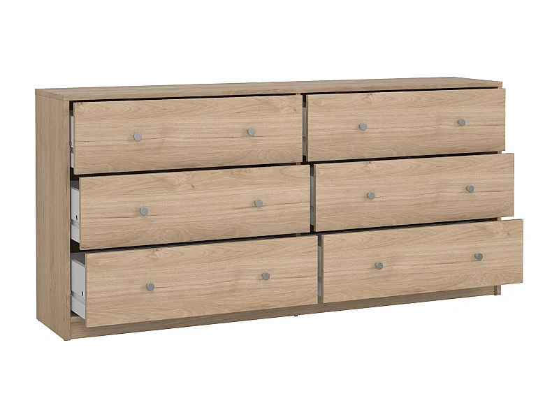 Dsanto dressoir, Woonkamerbuffet, Woonkamerdressoir, Keukenkast, 143x30 h68 cm, Eiken