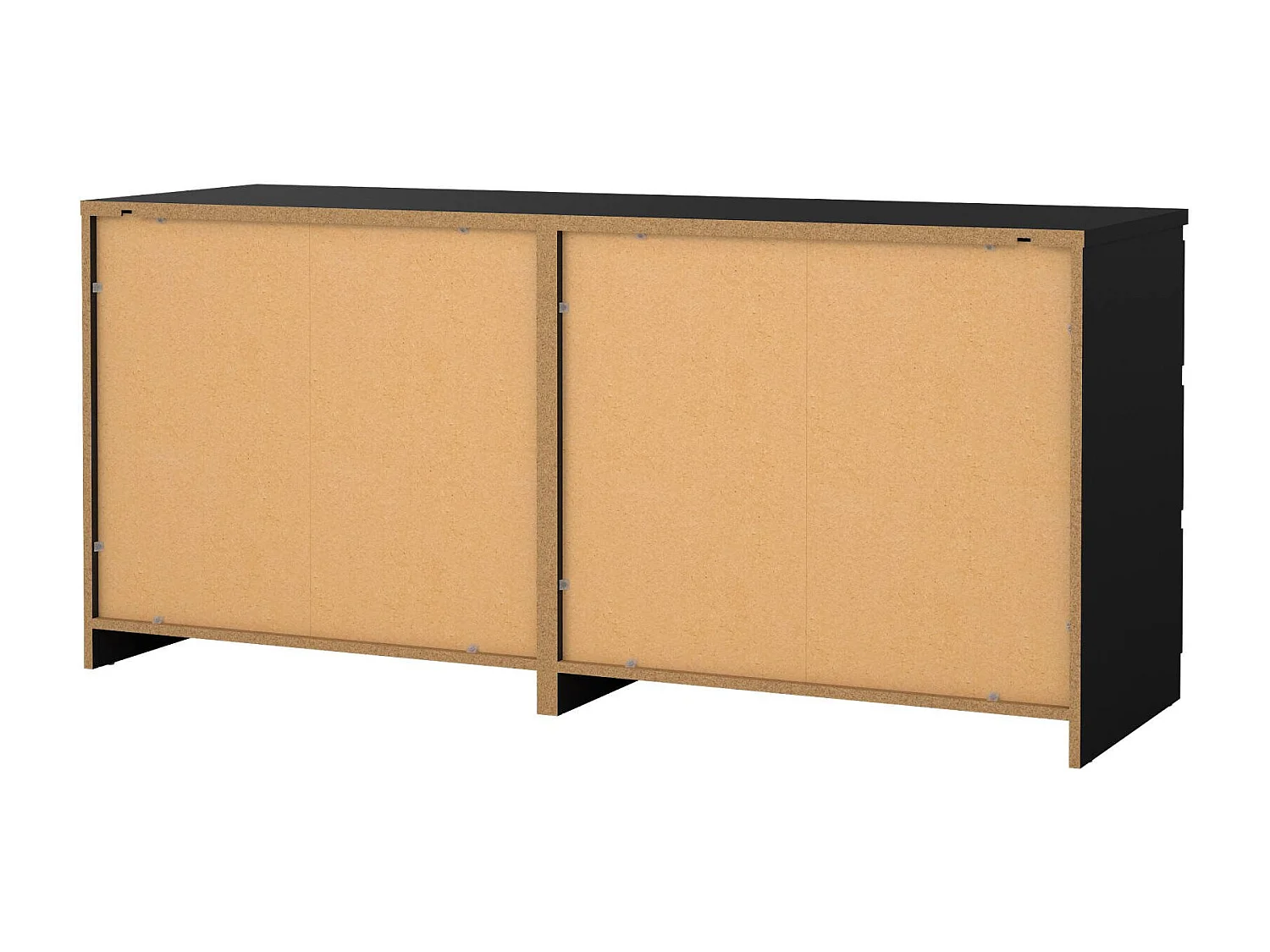 Aparador Dsaurin, Buffet de sala, Aparador de sala, Despensa de cozinha, 154x50 h68 cm, Preto