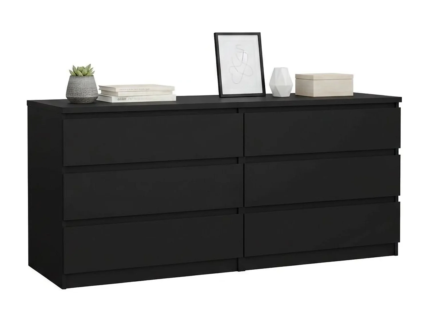 Credenza Joyce, 6 Cassetti, 50x153.8x68h cm Nero, Madia