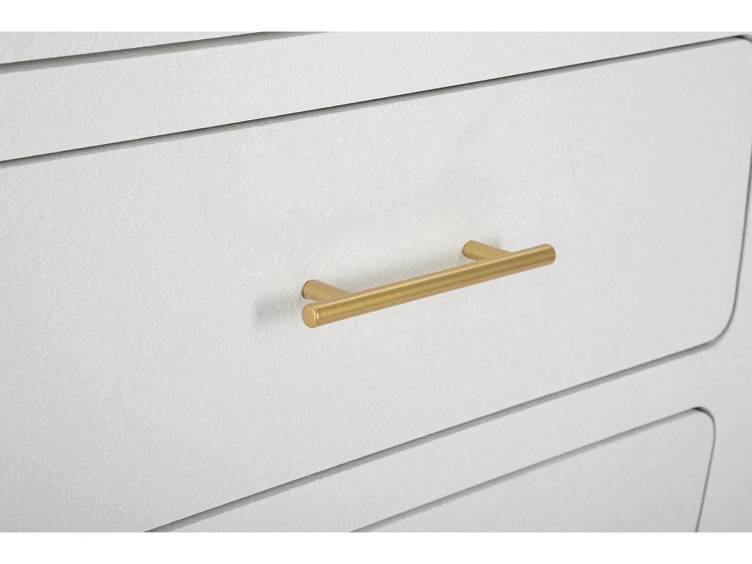 Buffet Tellier, Buffet du salon, Commode de salon, Garde-manger de cuisine, 60x32 h133 cm, Blanc et Or