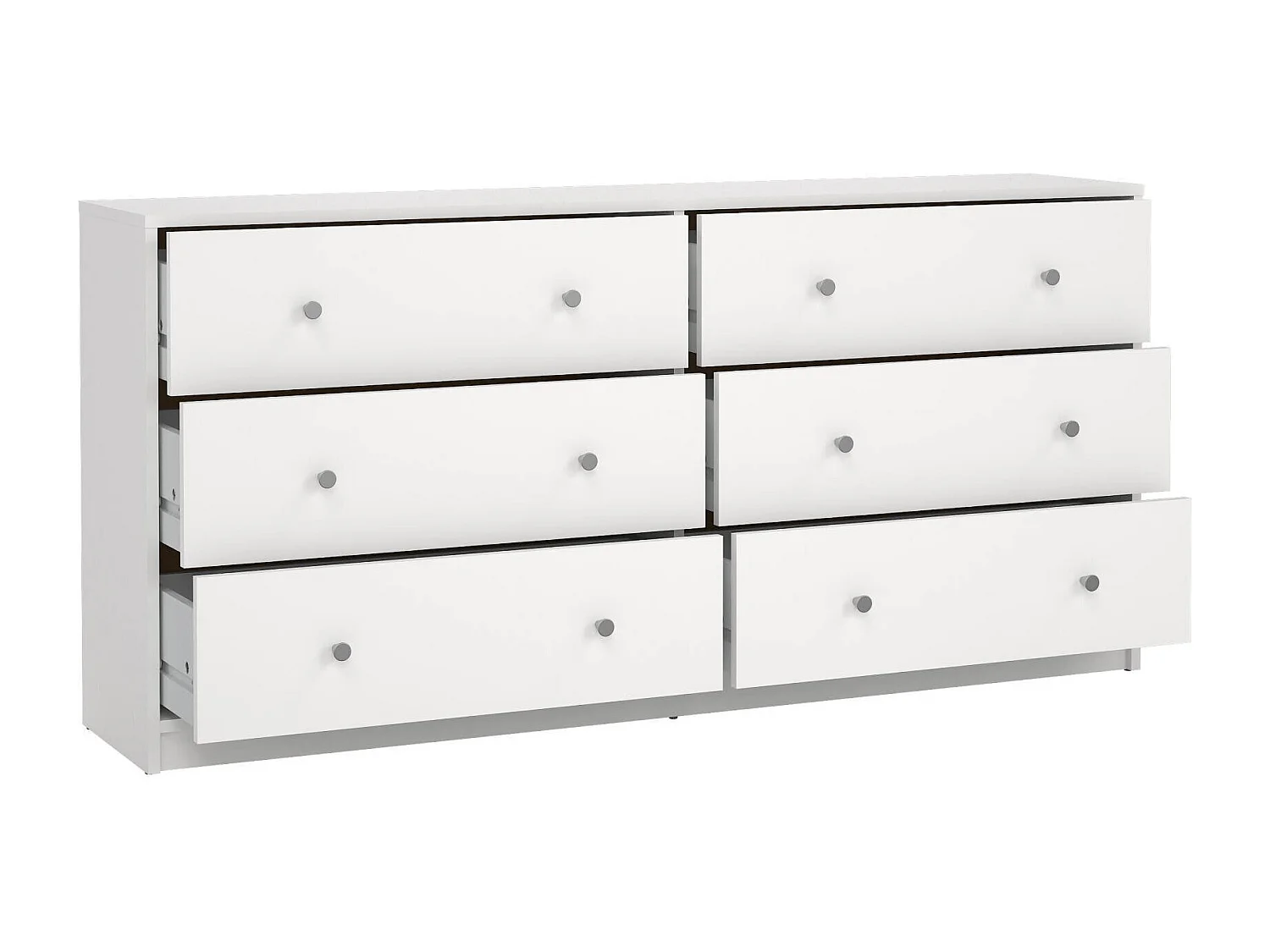 Buffet Dsanto, Buffet du salon, Commode de salon, Garde-manger de cuisine, 143x30 h68 cm, Blanc