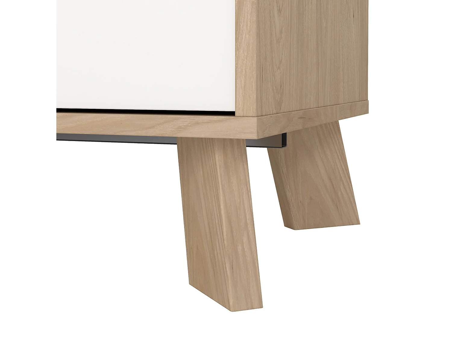 Buffet Dsanc, Buffet du salon, Commode de salon, Garde-manger de cuisine, 147x39 h73 cm, Chêne clair et Blanc