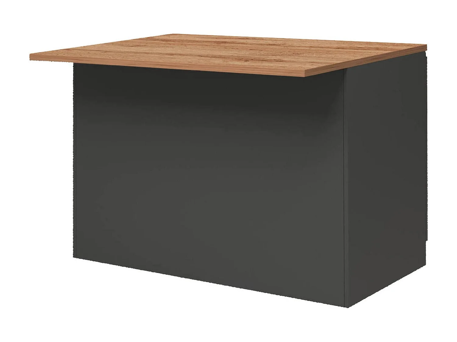 Îlot de cuisine Daffaticat, Armoire polyvalente, Meuble de kitchenette, Table auxiliaire, 100% Made in Italy, 125x90h90 cm, Anthracite et Chêne