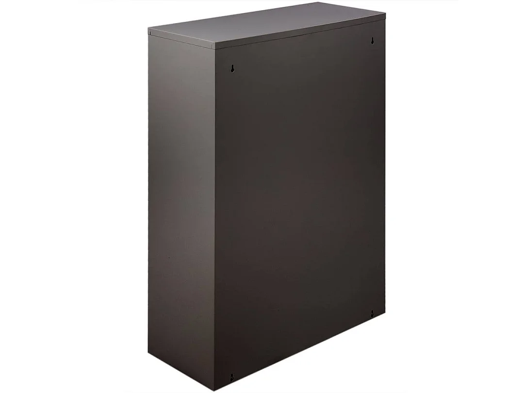 Poubelle Anukhatun, capacité 72 (18 par seau), 60x25x93h cm noir, conteneur à déchets, fixation murale optionnelle, 4 bacs