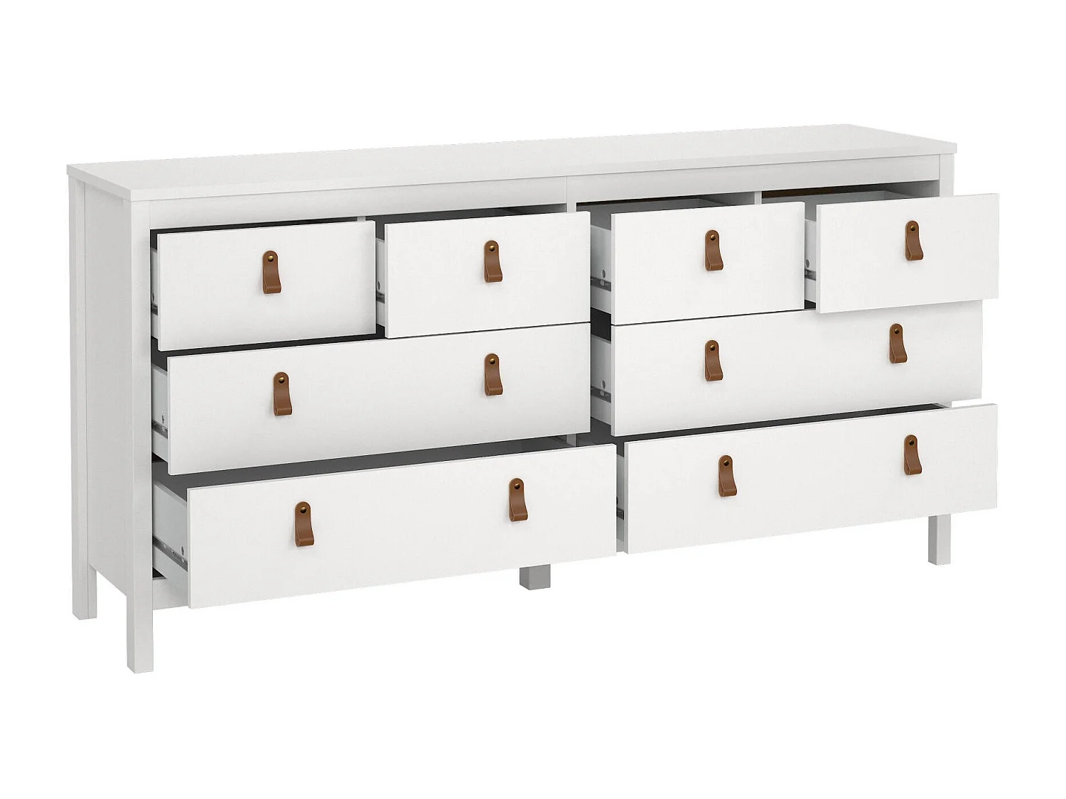 Kommode Dsart, Wohnzimmerbuffet, Wohnzimmer-Sideboard, Moderne Küchen-Speisekammer, 160x38 h80 cm, WeiÃŸ