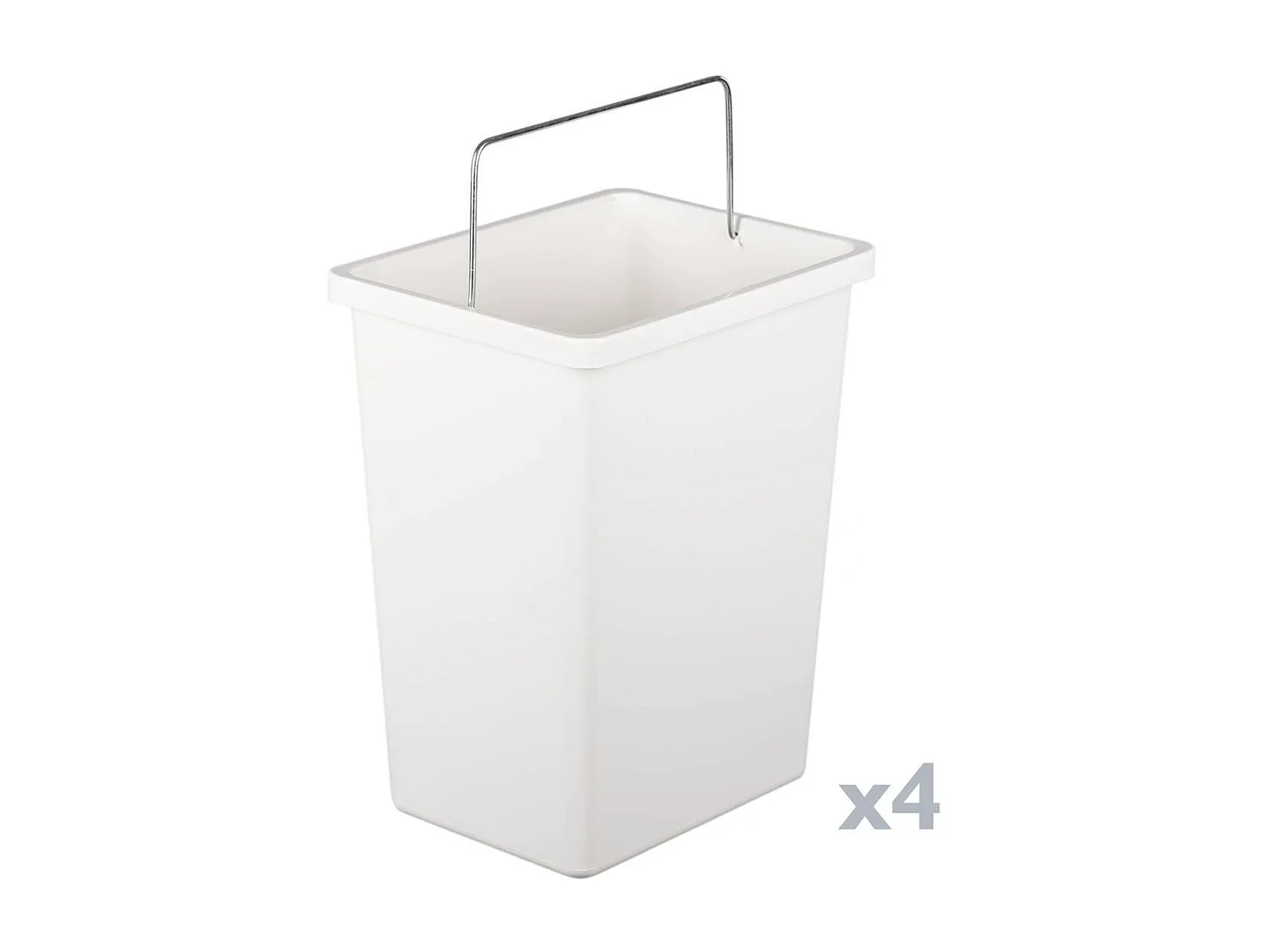 Anukhatun afvalbak, inhoud 72 (18 per bak), 60x25x93h cm wit, afvalcontainer, optionele wandmontage, 4 bakken