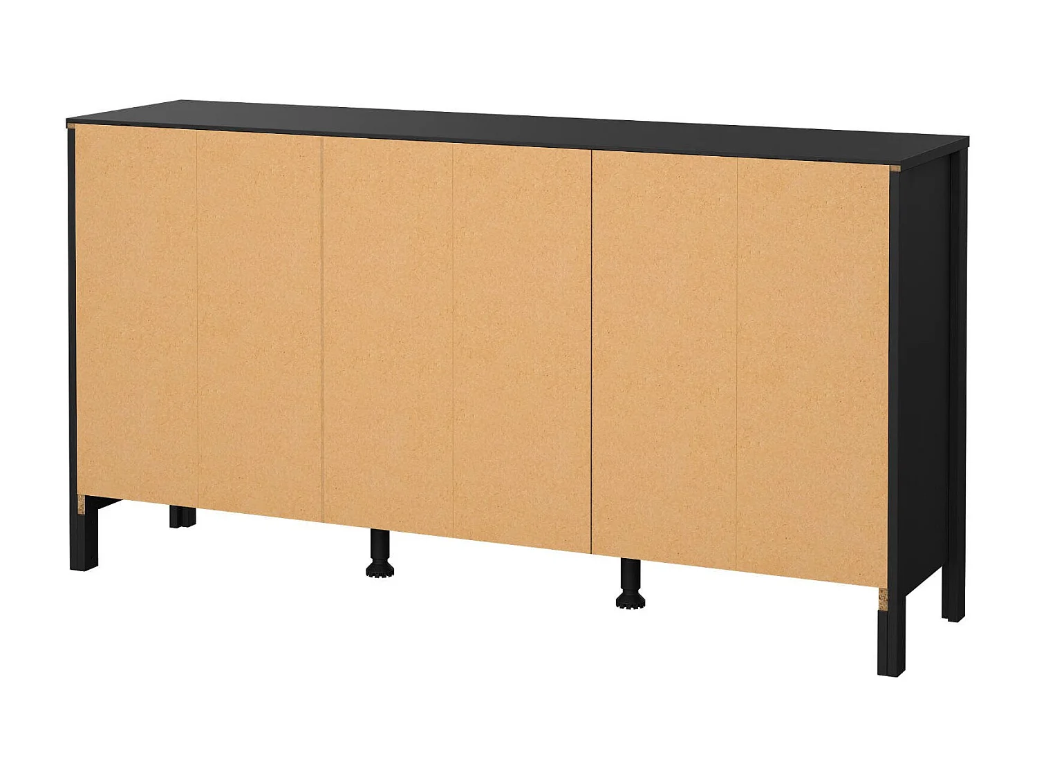 Buffet Dsaracc, Buffet du salon, Commode de salon, Garde-manger de cuisine, 151x38 h80 cm, Noir