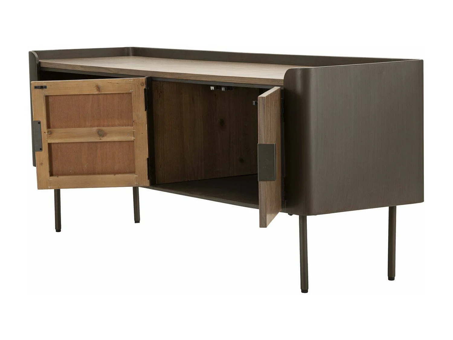 Mobile Porta tv Cannon, 2 Ripiani, 42x150x58h cm Grigio