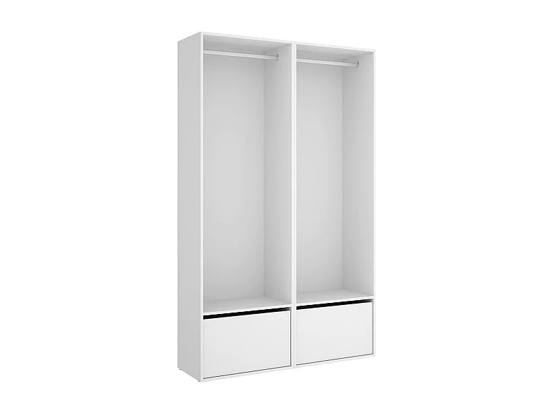 GroÃŸer Kleiderschrank Dra, Schlafzimmermöbel, Schrank, Garderobe, 120x45 h205 cm, WeiÃŸ und Eiche