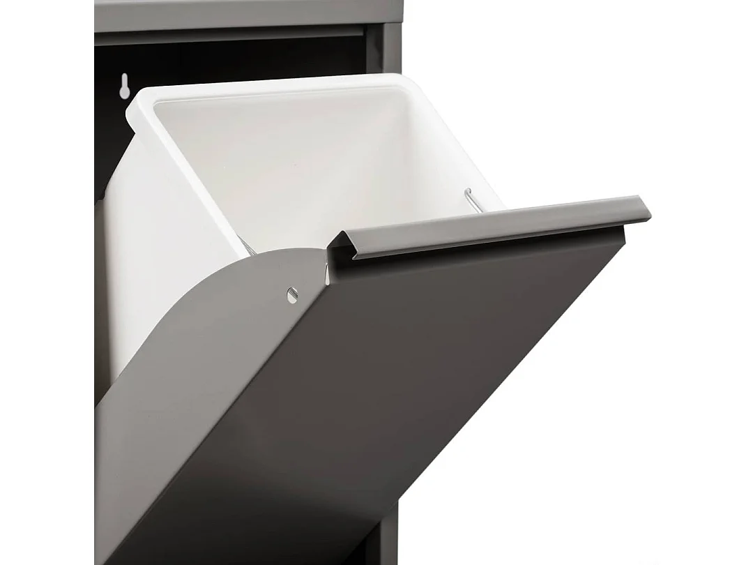 Poubelle AnuKhatun, Corbeille, Poubelle pour la collecte des déchets, Armoire à ordures, 60x25 h93 cm, Gris