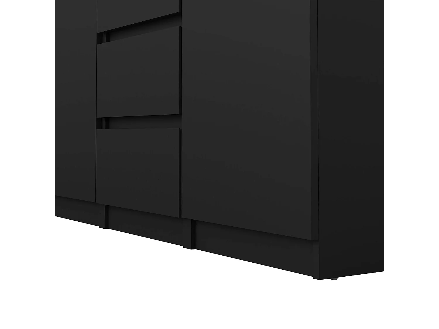 Buffet Dsalmas, Buffet du salon, Commode de salon, Garde-manger de cuisine, 121x50 h91 cm, Noir