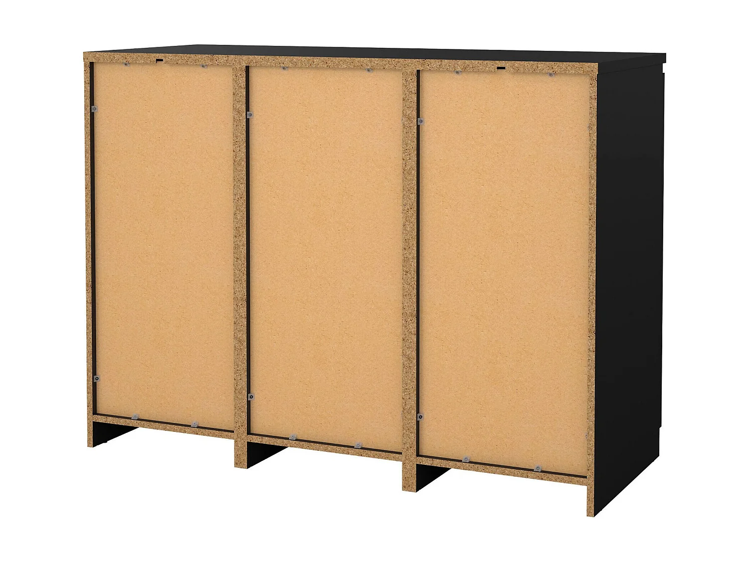 Buffet Dsalmas, Buffet du salon, Commode de salon, Garde-manger de cuisine, 121x50 h91 cm, Noir