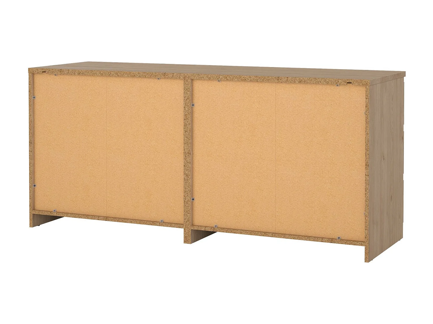 Kommode Dsanog, Wohnzimmerbuffet, Wohnzimmer-Sideboard, Moderne Küchen-Speisekammer, 154x50 h70 cm, Eiche