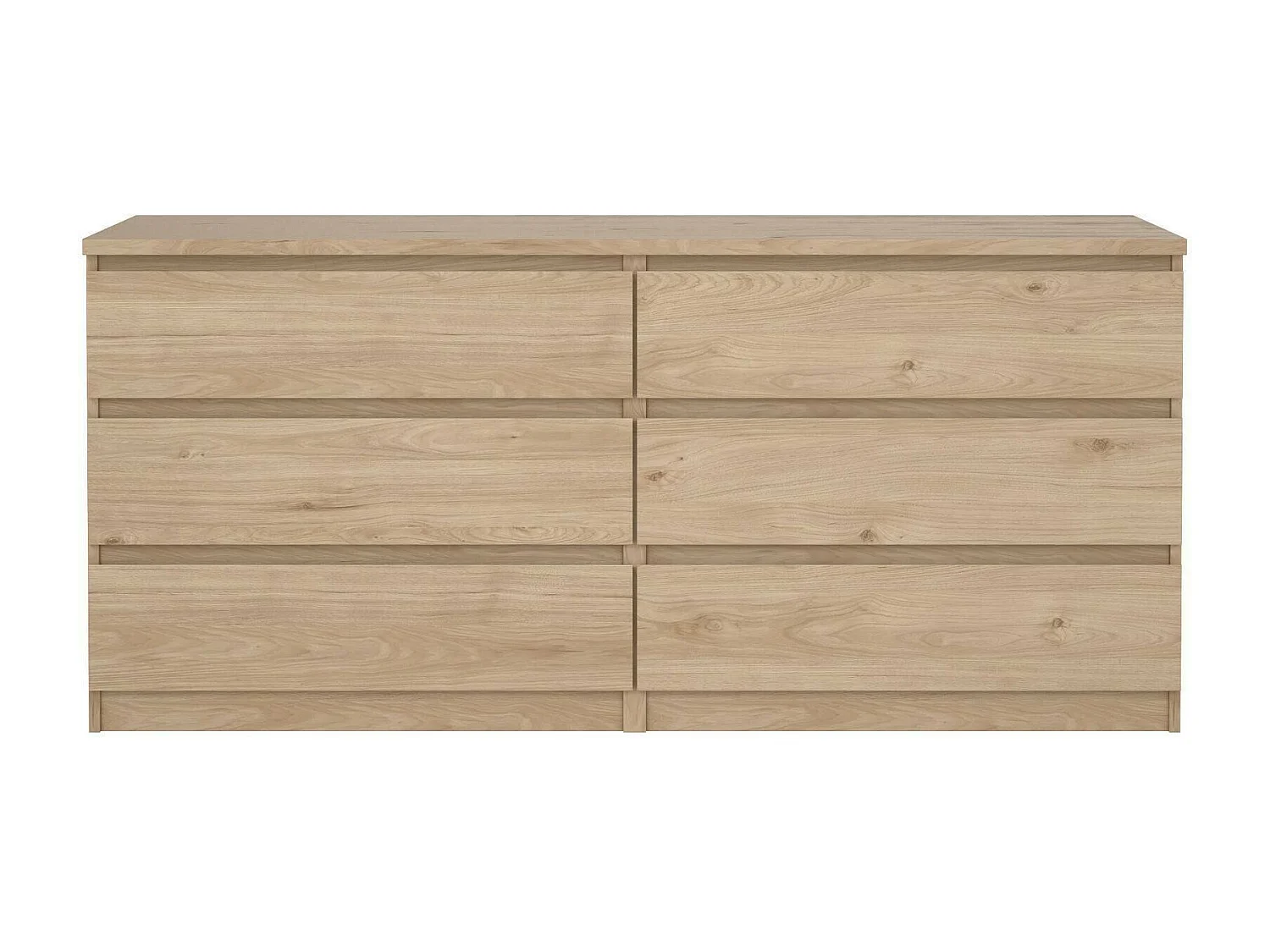 Kommode Dsanog, Wohnzimmerbuffet, Wohnzimmer-Sideboard, Moderne Küchen-Speisekammer, 154x50 h70 cm, Eiche