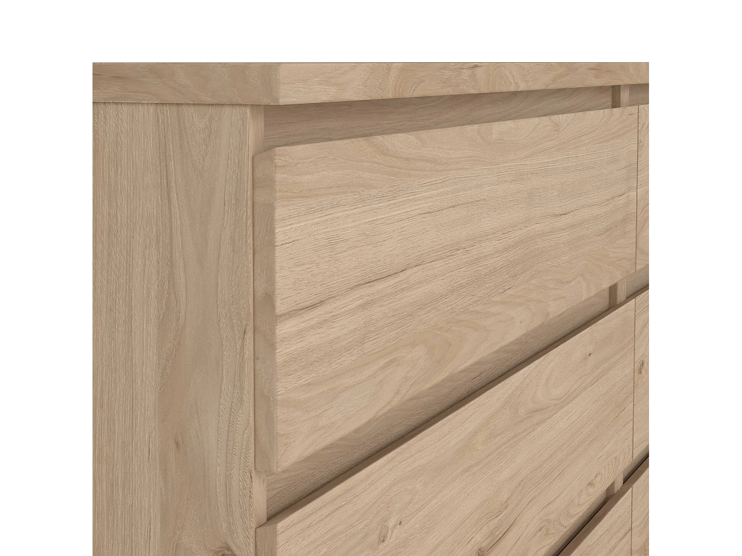 Kommode Dsanog, Wohnzimmerbuffet, Wohnzimmer-Sideboard, Moderne Küchen-Speisekammer, 154x50 h70 cm, Eiche