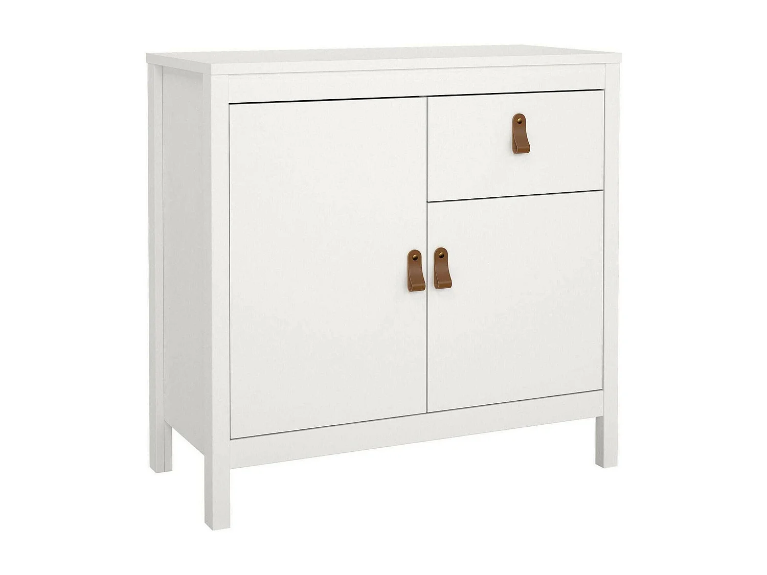 Kommode Dsaracin, Wohnzimmerbuffet, Wohnzimmer-Sideboard, Moderne Küchen-Speisekammer, 82x38 h80 cm, WeiÃŸ
