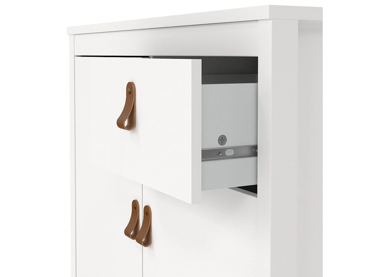Kommode Dsaracin, Wohnzimmerbuffet, Wohnzimmer-Sideboard, Moderne Küchen-Speisekammer, 82x38 h80 cm, WeiÃŸ