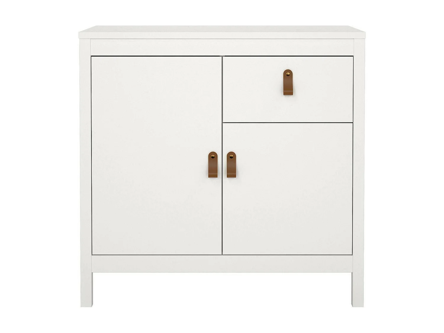 Kommode Dsaracin, Wohnzimmerbuffet, Wohnzimmer-Sideboard, Moderne Küchen-Speisekammer, 82x38 h80 cm, WeiÃŸ