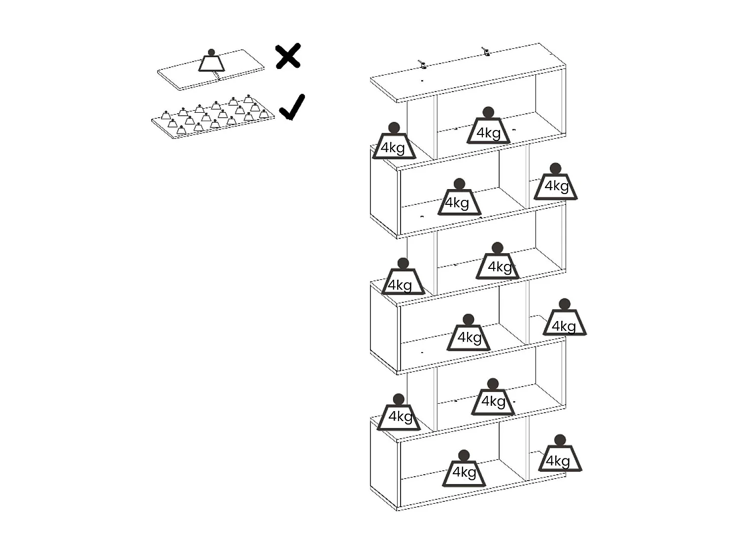 Bücherregal Misma, Mehrzweck-Büroregal, Bücherregal mit 6 Regalen, 80x25h190 cm, Eiche