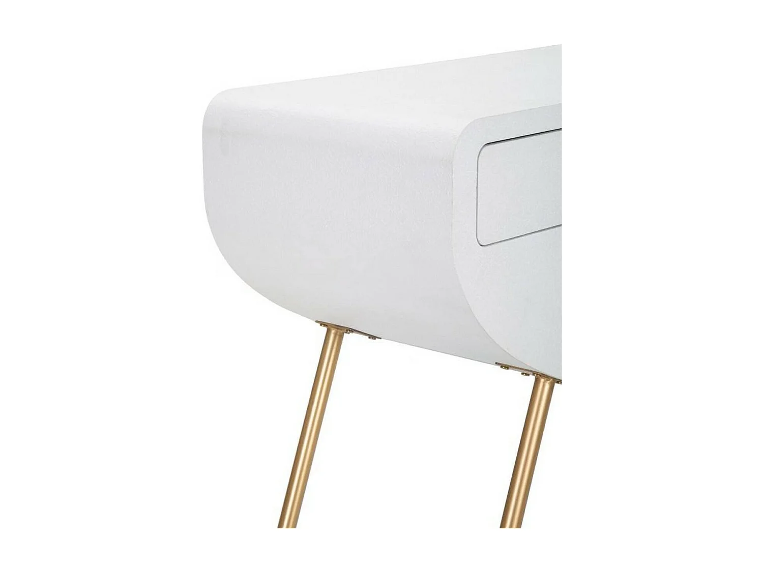 Console Tomato, Table polyvalente, Armoire de rangement, Bureau du couloir, 110x40 h80 cm, Blanc et Or