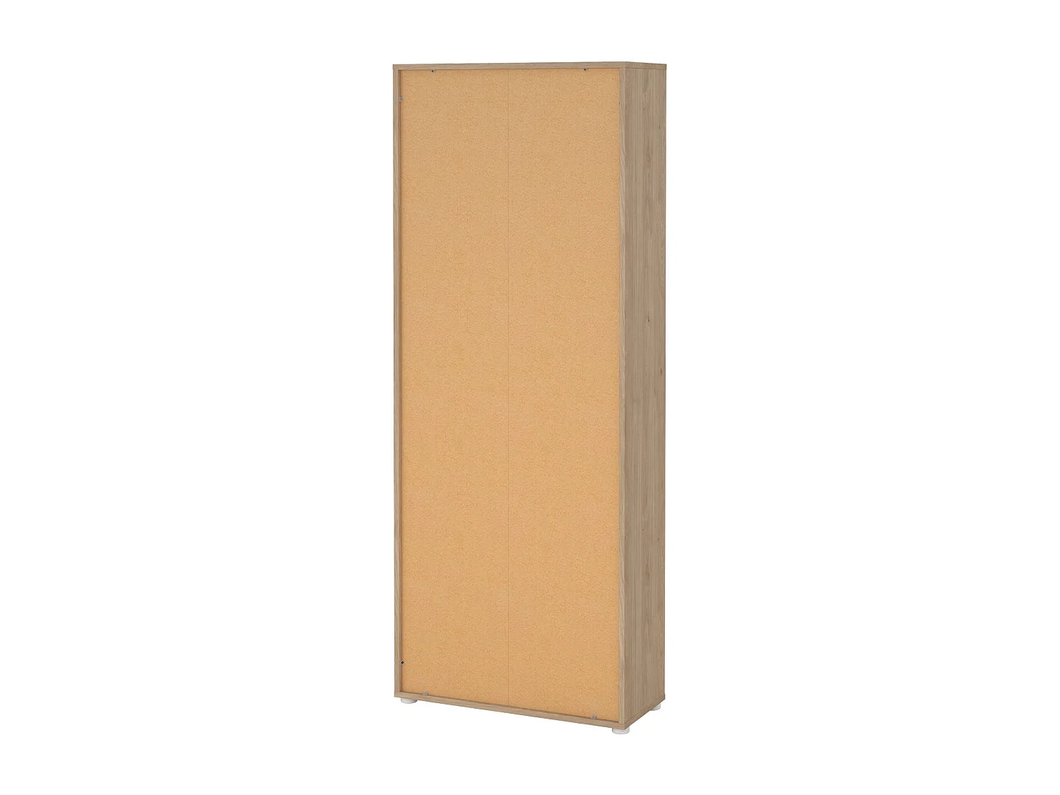 Bibliothèque Dtassott, Etagère de bureau, Porte-livre mobile, Librairie, 80x34 h205 cm, Chêne clair et Blanc