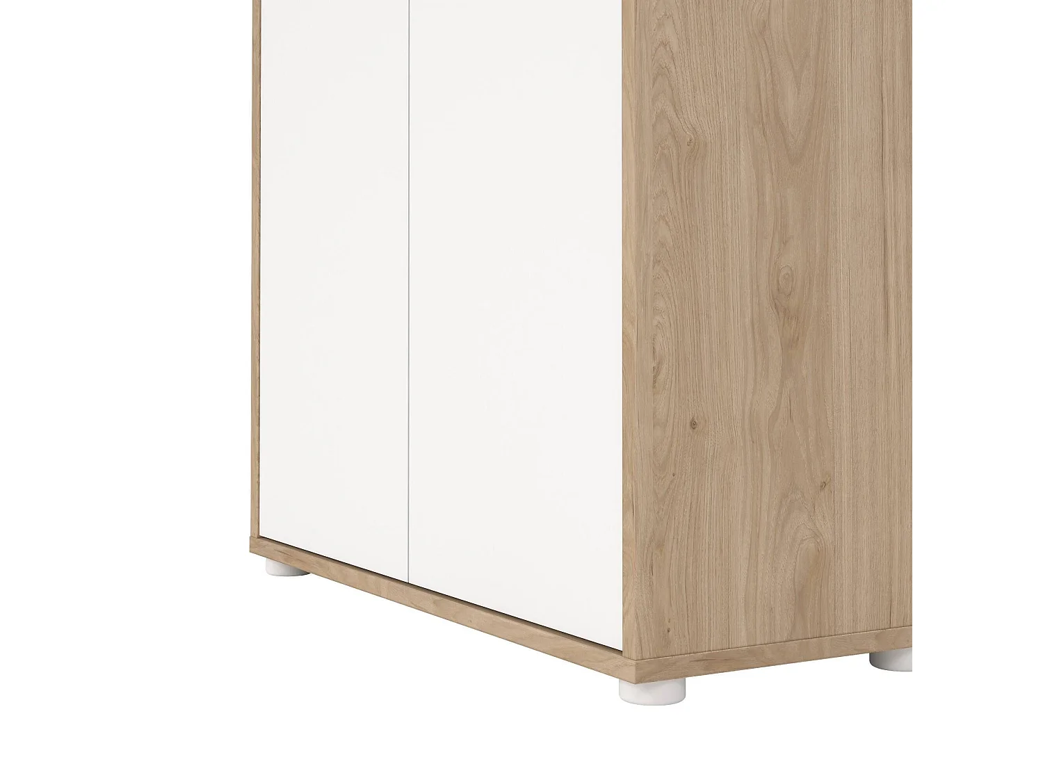 Bücherregal Dtassott, Büroregal, Mobiler Buchhalter, Bücherbrett, 80x34 h205 cm, Eiche und WeiÃŸ