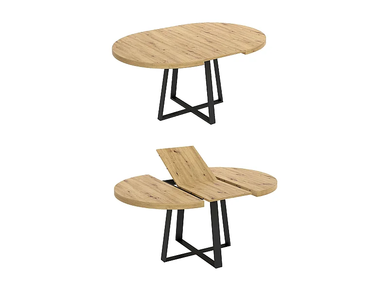 Dmora Tavolo Allungabile Casarola 110x158x77h cm Nero Allungabile 8 Posti, Meccanismo Estensione Allunga Centrale