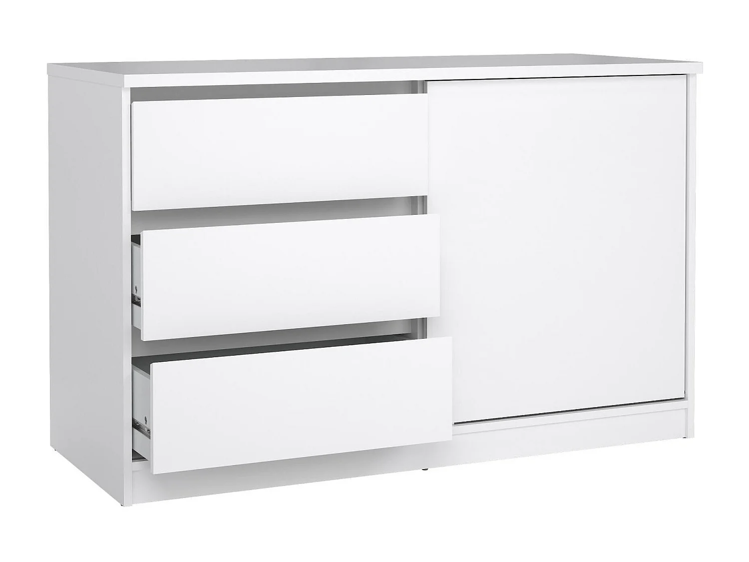 Credenza Bebinca, un Ripiano, 50x118.9x75.6h cm Bianco Lucido, Madia